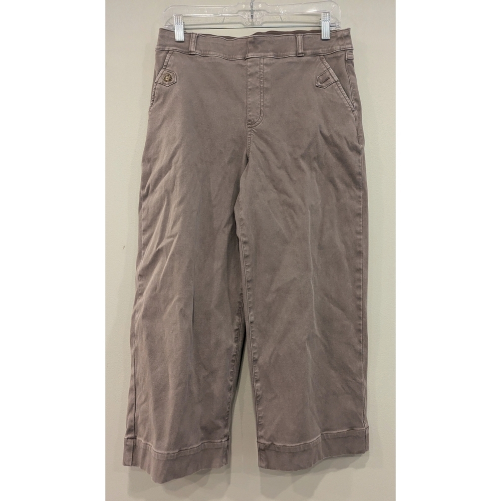 Spanx Stretch Twill Cropped Wide Leg Pants Size Large